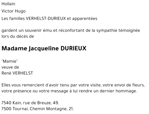Jacqueline DURIEUX
