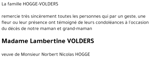 Lambertine HOGGE - VOLDERS