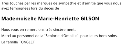 Marie-Henriette GILSON