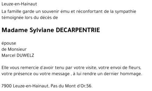 Sylviane DECARPENTRIE