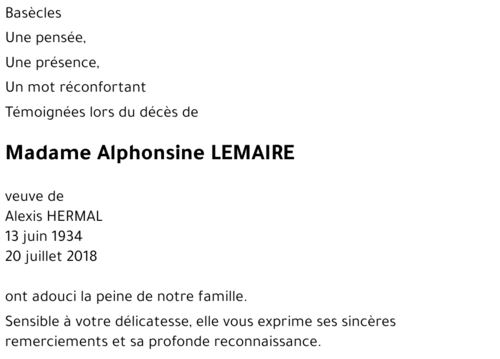 Alphonsine Lemaire