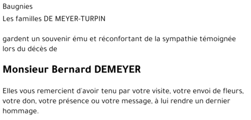 Bernard DEMEYER
