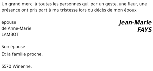 Jean-Marie FAYS
