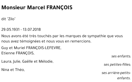 Marcel FRANÇOIS dit « Zilo » 