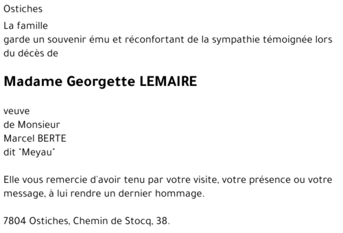 Georgette LEMAIRE