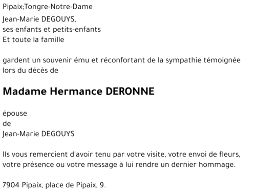 Hermance DERONNE