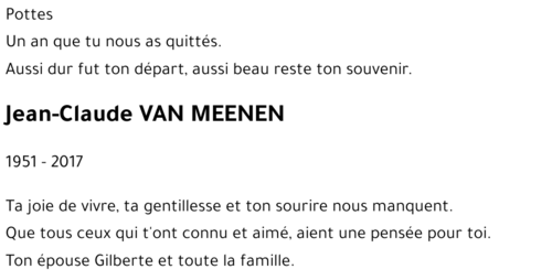 Jean-Claude VAN MEENEN