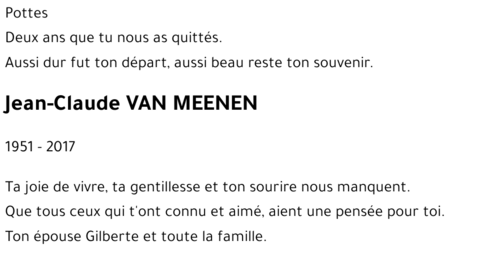 Jean-Claude VAN MEENEN