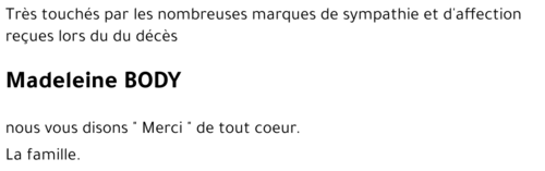 Madeleine BODY