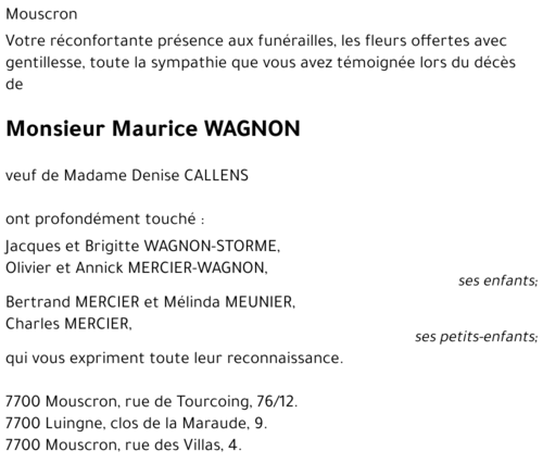Maurice WAGNON