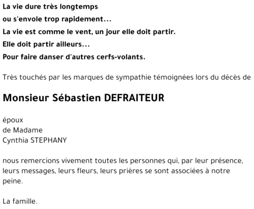 Sébastien DEFRAITEUR