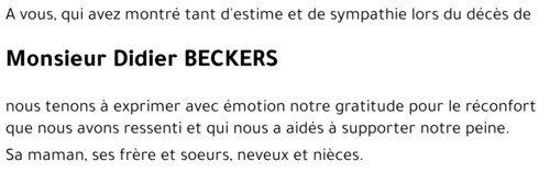 Didier BECKERS