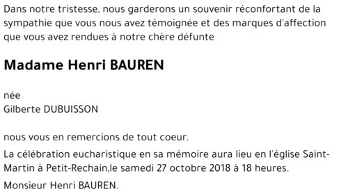 Gilberte DUBUISSON