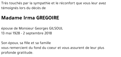 Irma GRÉGOIRE