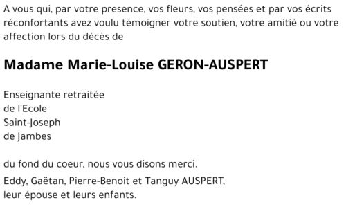 Marie-Louise GERON-AUSPERT