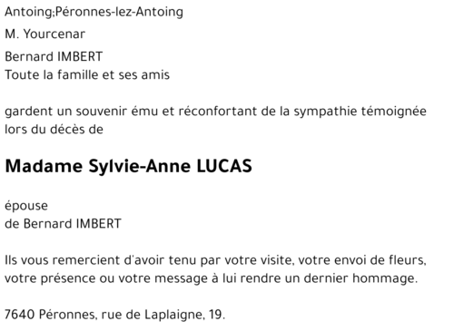 Sylvie-Anne LUCAS