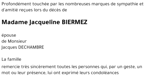 Jacqueline BIERMEZ