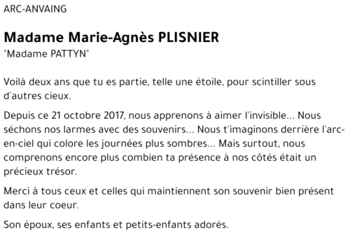 Marie-Agnès PLISNIER