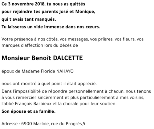 Benoit DALCETTE