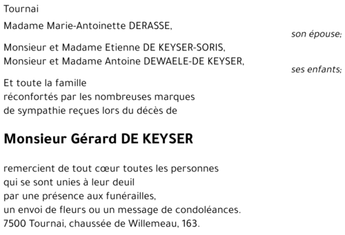 Gérard DE KEYSER