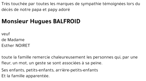 Hugues BALFROID