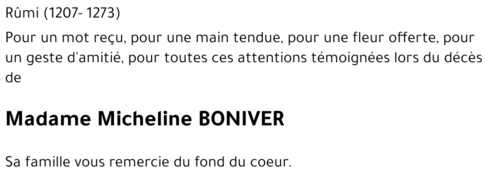 Micheline BONIVER