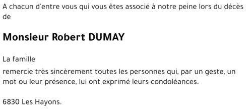 Robert DUMAY