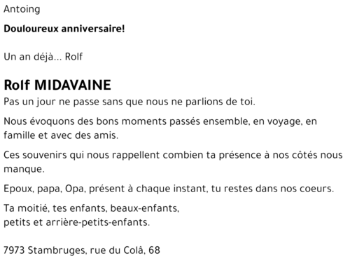 Rolf MIDAVAINE