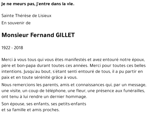 Fernand GILLET