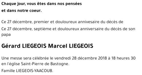 Gérard LIEGEOIS Marcel LIEGEOIS