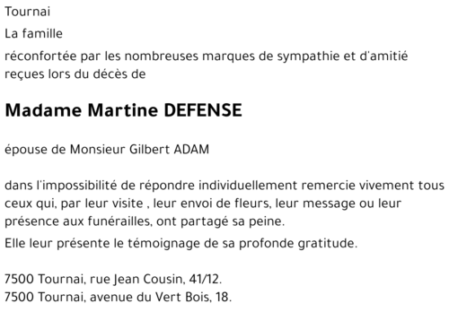 Martine DEFENSE