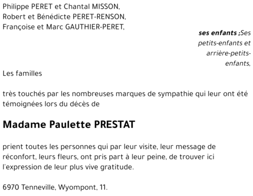 Paulette PRESTAT