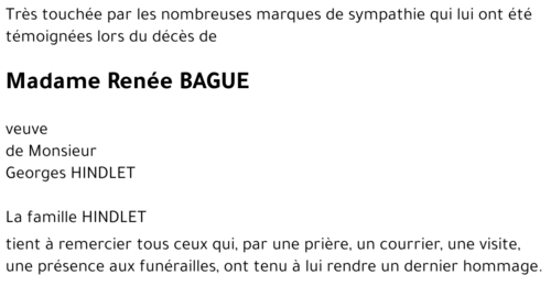 Renée BAGUE 