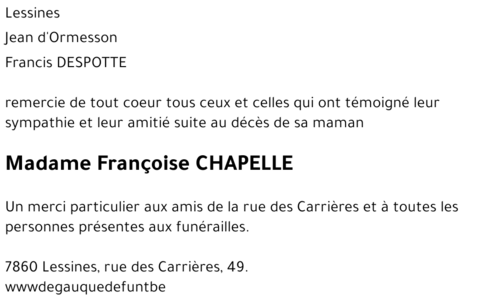 Françoise CHAPELLE
