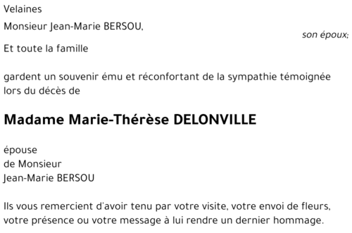 Marie-Thérèse DELONVILLE