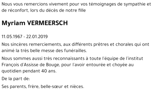 Myriam VERMEERSCH