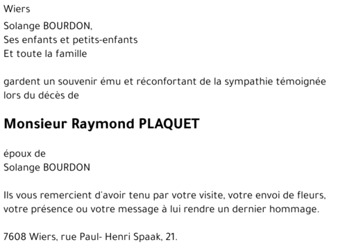 Raymond PLAQUET