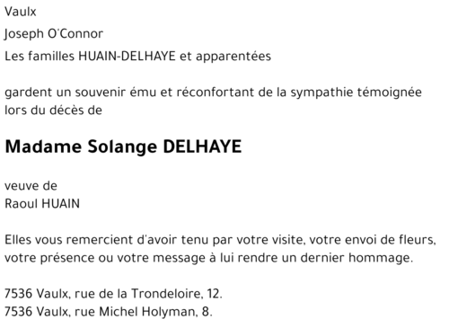 Solange DELHAYE