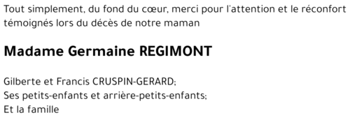 Germaine REGIMONT