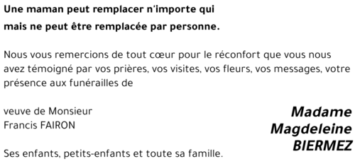 Magdeleine BIERMEZ