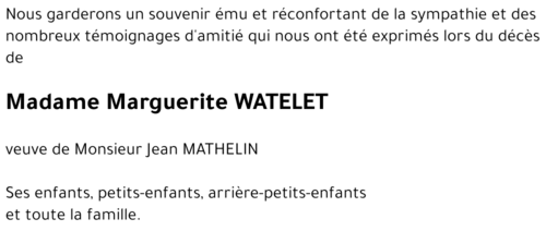 Marguerite WATELET