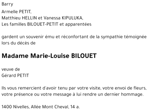Marie-Louise BILOUET