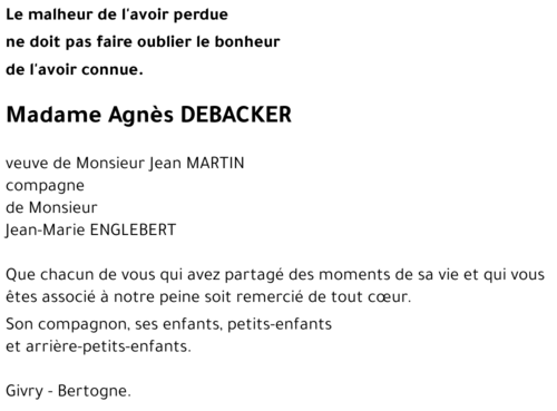 Agnès DEBACKER