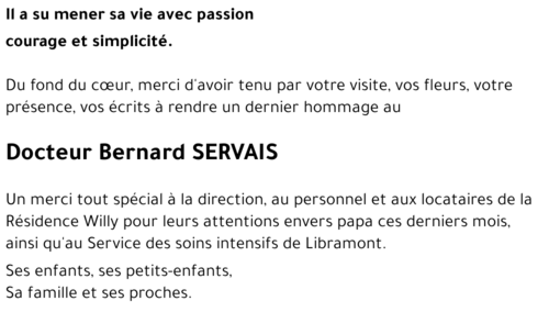 Bernard SERVAIS