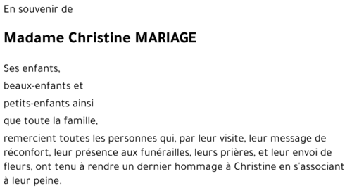Christine MARIAGE
