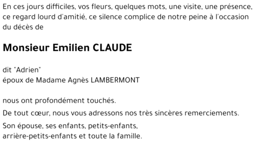 Emilien CLAUDE dit « Adrien » 