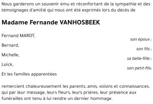 Fernande VANHOSBEEK