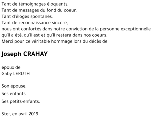 Joseph CRAHAY