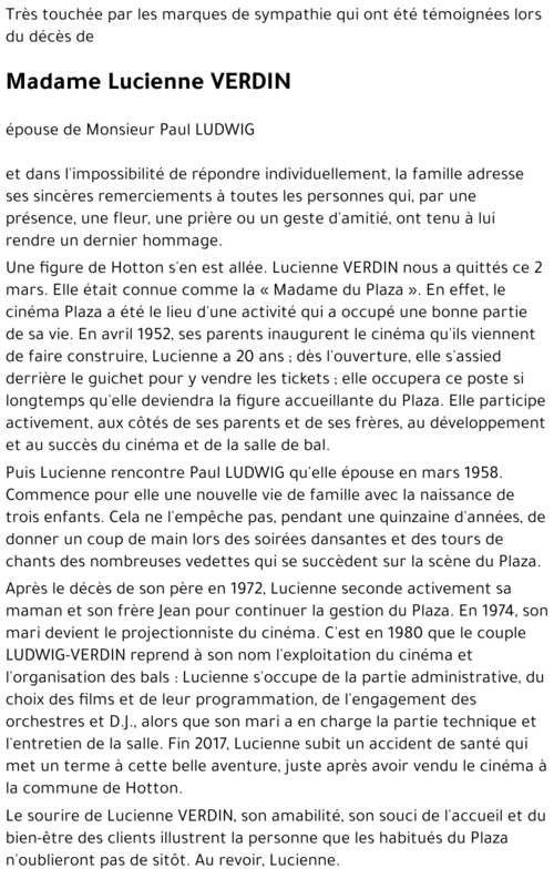 Lucienne VERDIN