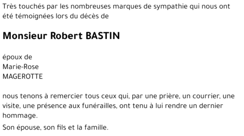 Robert BASTIN 
